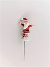  Julemand på pind. Ca 6,5 cm. + tråd. Pynt i dekorationer m.m.